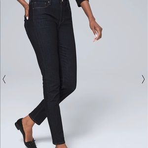 WHBM dark wash high waisted skinny jeans